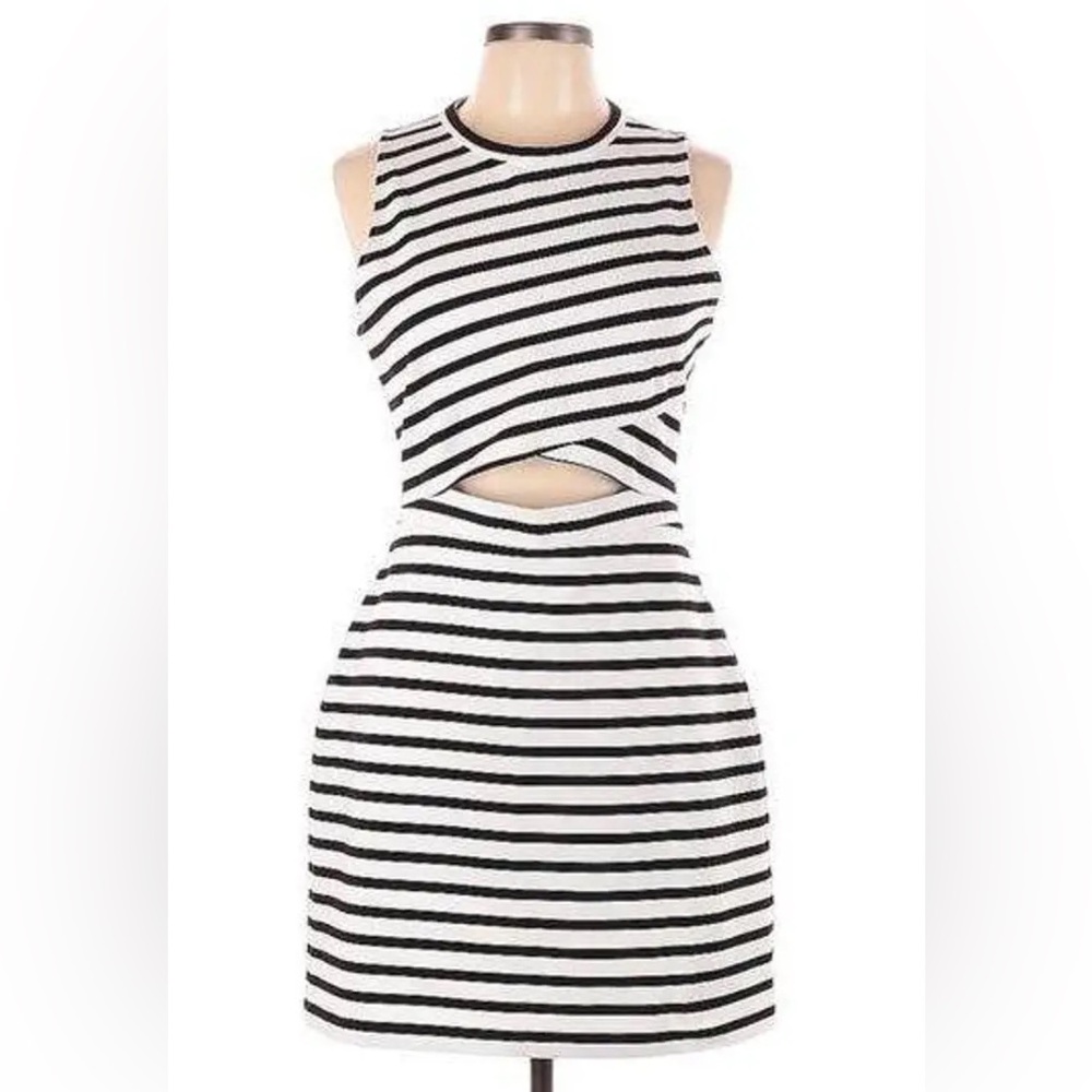 Express Black and White Striped Women's Dress - Picture 1 of 6